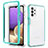 Coque Rebord Contour Silicone et Vitre Transparente Housse Etui 360 Degres JX1 pour Samsung Galaxy A32 5G Cyan