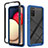 Coque Rebord Contour Silicone et Vitre Transparente Housse Etui 360 Degres JX1 pour Samsung Galaxy M02s Bleu et Noir