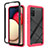 Coque Rebord Contour Silicone et Vitre Transparente Housse Etui 360 Degres JX1 pour Samsung Galaxy M02s Rose Rouge