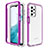 Coque Rebord Contour Silicone et Vitre Transparente Housse Etui 360 Degres JX2 pour Samsung Galaxy A23 4G Violet