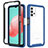 Coque Rebord Contour Silicone et Vitre Transparente Housse Etui 360 Degres JX2 pour Samsung Galaxy A32 4G Bleu et Noir