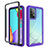 Coque Rebord Contour Silicone et Vitre Transparente Housse Etui 360 Degres JX2 pour Samsung Galaxy A52 5G Violet