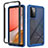 Coque Rebord Contour Silicone et Vitre Transparente Housse Etui 360 Degres JX2 pour Samsung Galaxy A72 4G Bleu et Noir
