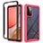 Coque Rebord Contour Silicone et Vitre Transparente Housse Etui 360 Degres JX2 pour Samsung Galaxy A72 4G Rose Rouge