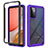 Coque Rebord Contour Silicone et Vitre Transparente Housse Etui 360 Degres JX2 pour Samsung Galaxy A72 4G Violet