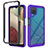 Coque Rebord Contour Silicone et Vitre Transparente Housse Etui 360 Degres JX2 pour Samsung Galaxy F12 Violet