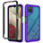 Coque Rebord Contour Silicone et Vitre Transparente Housse Etui 360 Degres JX2 pour Samsung Galaxy M12 Violet