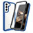 Coque Rebord Contour Silicone et Vitre Transparente Housse Etui 360 Degres M01 pour Samsung Galaxy S24 5G Bleu