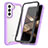 Coque Rebord Contour Silicone et Vitre Transparente Housse Etui 360 Degres M01 pour Samsung Galaxy S24 5G Violet