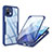 Coque Rebord Contour Silicone et Vitre Transparente Housse Etui 360 Degres M01 pour Xiaomi Mi 11 Lite 5G Bleu