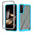 Coque Rebord Contour Silicone et Vitre Transparente Housse Etui 360 Degres M02 pour Samsung Galaxy S24 5G Bleu Ciel