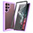 Coque Rebord Contour Silicone et Vitre Transparente Housse Etui 360 Degres M03 pour Samsung Galaxy S21 Ultra 5G Violet