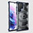 Coque Rebord Contour Silicone et Vitre Transparente Housse Etui 360 Degres M05 pour Samsung Galaxy S21 Ultra 5G Bleu