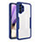 Coque Rebord Contour Silicone et Vitre Transparente Housse Etui 360 Degres MJ1 pour Samsung Galaxy A32 4G Bleu