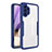 Coque Rebord Contour Silicone et Vitre Transparente Housse Etui 360 Degres MJ1 pour Samsung Galaxy A32 5G Bleu
