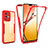 Coque Rebord Contour Silicone et Vitre Transparente Housse Etui 360 Degres MJ1 pour Vivo V23 5G Rouge