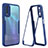 Coque Rebord Contour Silicone et Vitre Transparente Housse Etui 360 Degres MJ1 pour Vivo Y12G Bleu