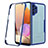 Coque Rebord Contour Silicone et Vitre Transparente Housse Etui 360 Degres MJ2 pour Samsung Galaxy A32 5G Bleu