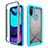 Coque Rebord Contour Silicone et Vitre Transparente Housse Etui 360 Degres pour Motorola Moto E40 Cyan