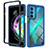 Coque Rebord Contour Silicone et Vitre Transparente Housse Etui 360 Degres pour Motorola Moto Edge 20 5G Bleu