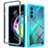 Coque Rebord Contour Silicone et Vitre Transparente Housse Etui 360 Degres pour Motorola Moto Edge 20 5G Cyan