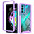 Coque Rebord Contour Silicone et Vitre Transparente Housse Etui 360 Degres pour Motorola Moto Edge 20 5G Violet