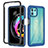 Coque Rebord Contour Silicone et Vitre Transparente Housse Etui 360 Degres pour Motorola Moto Edge 20 Lite 5G Bleu