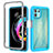 Coque Rebord Contour Silicone et Vitre Transparente Housse Etui 360 Degres pour Motorola Moto Edge 20 Lite 5G Cyan