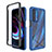 Coque Rebord Contour Silicone et Vitre Transparente Housse Etui 360 Degres pour Motorola Moto Edge (2021) 5G Bleu