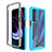 Coque Rebord Contour Silicone et Vitre Transparente Housse Etui 360 Degres pour Motorola Moto Edge (2021) 5G Cyan