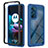 Coque Rebord Contour Silicone et Vitre Transparente Housse Etui 360 Degres pour Motorola Moto Edge 30 5G Bleu