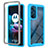 Coque Rebord Contour Silicone et Vitre Transparente Housse Etui 360 Degres pour Motorola Moto Edge 30 5G Cyan