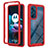 Coque Rebord Contour Silicone et Vitre Transparente Housse Etui 360 Degres pour Motorola Moto Edge 30 5G Rouge