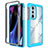 Coque Rebord Contour Silicone et Vitre Transparente Housse Etui 360 Degres pour Motorola Moto Edge 30 Pro 5G Cyan