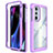 Coque Rebord Contour Silicone et Vitre Transparente Housse Etui 360 Degres pour Motorola Moto Edge 30 Pro 5G Violet