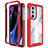 Coque Rebord Contour Silicone et Vitre Transparente Housse Etui 360 Degres pour Motorola Moto Edge Plus (2022) 5G Rouge