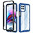 Coque Rebord Contour Silicone et Vitre Transparente Housse Etui 360 Degres pour Motorola Moto Edge S 5G Bleu