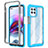 Coque Rebord Contour Silicone et Vitre Transparente Housse Etui 360 Degres pour Motorola Moto Edge S 5G Cyan