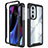 Coque Rebord Contour Silicone et Vitre Transparente Housse Etui 360 Degres pour Motorola Moto Edge X30 5G Noir