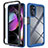 Coque Rebord Contour Silicone et Vitre Transparente Housse Etui 360 Degres pour Motorola Moto G 5G (2022) Bleu