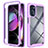 Coque Rebord Contour Silicone et Vitre Transparente Housse Etui 360 Degres pour Motorola Moto G 5G (2022) Violet