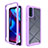 Coque Rebord Contour Silicone et Vitre Transparente Housse Etui 360 Degres pour Motorola Moto G Pure Violet