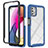 Coque Rebord Contour Silicone et Vitre Transparente Housse Etui 360 Degres pour Motorola Moto G Stylus (2021) Bleu