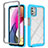 Coque Rebord Contour Silicone et Vitre Transparente Housse Etui 360 Degres pour Motorola Moto G Stylus (2021) Cyan