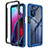 Coque Rebord Contour Silicone et Vitre Transparente Housse Etui 360 Degres pour Motorola Moto G Stylus (2022) 4G Bleu