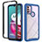 Coque Rebord Contour Silicone et Vitre Transparente Housse Etui 360 Degres pour Motorola Moto G10 Bleu