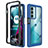 Coque Rebord Contour Silicone et Vitre Transparente Housse Etui 360 Degres pour Motorola Moto G200 5G Bleu