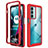 Coque Rebord Contour Silicone et Vitre Transparente Housse Etui 360 Degres pour Motorola Moto G200 5G Rouge