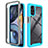 Coque Rebord Contour Silicone et Vitre Transparente Housse Etui 360 Degres pour Motorola Moto G22 Cyan