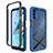 Coque Rebord Contour Silicone et Vitre Transparente Housse Etui 360 Degres pour Motorola Moto G31 Bleu